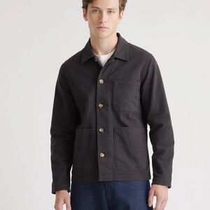 Quince Organic Comfort Stretch Chore Jacket in Black Size XL 178